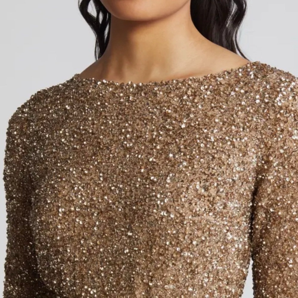 PISARRO NIGHTS BEADED BODICE TAFFETA DRESS ❤️NWT❤️IN STORES❤️ - Picture 4 of 4